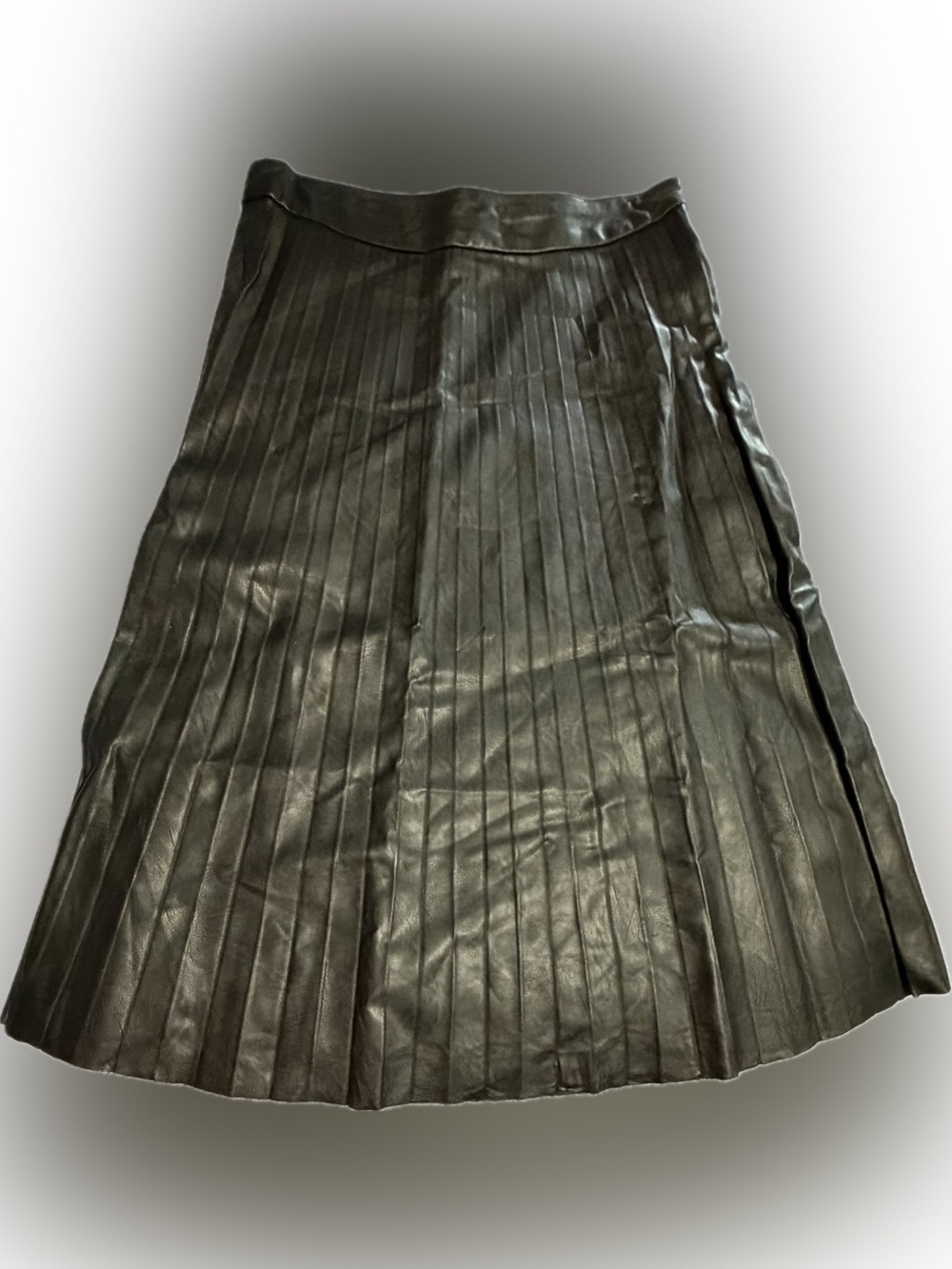 Cupcakes And Cashmere - A Must Have ~ Carole Pleated Black Faux Leather Skirt